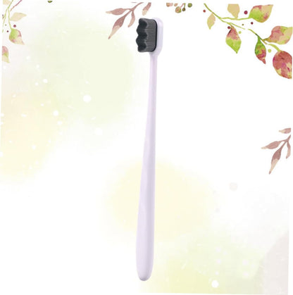 SOPOTUTU Micro Nano Bristle Toothbrushes for Oral Cleaning Ergonomic Design with Slip Handle Comfortable Grip Teeth Cleaning Hair and White Handle