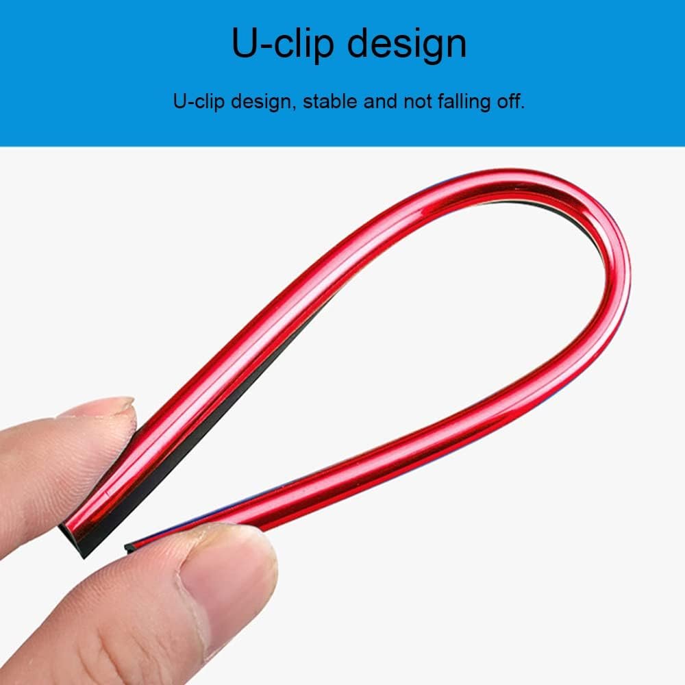 20pcs Car Air Conditioner Decoration Strip for Vent Outlet, 19.5CM Car Vent Trims, Suitable for Most Air Vent Outlet Car Interior Accessories (Red)