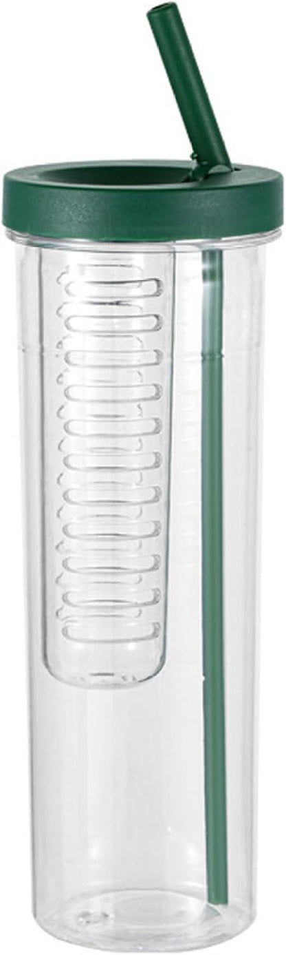 Infuser Water Bottles Water Bottle With Fruit Infuser Leak-Proof Infuser Water Bottle Clear 800ML Drinking Cup With Straw for Fruit Iced Coffee Bubble Tea