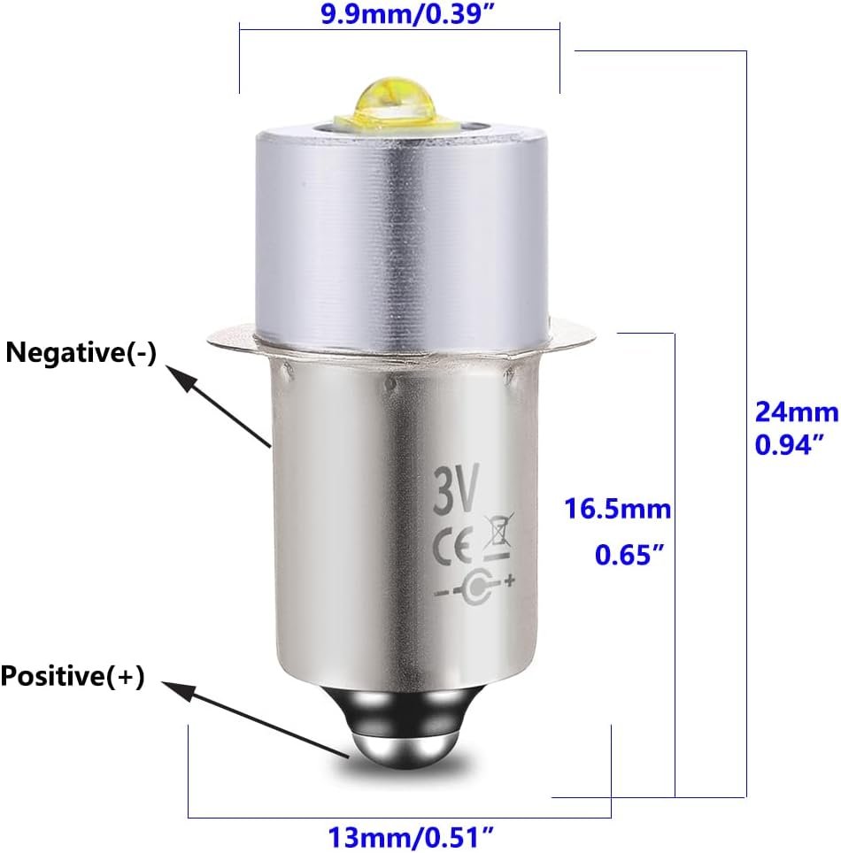 LudoPam LED Conversion Kit Upgrade Bulb Compatible for Maglite Flashlight 2 Cell C/D, 2 Pack