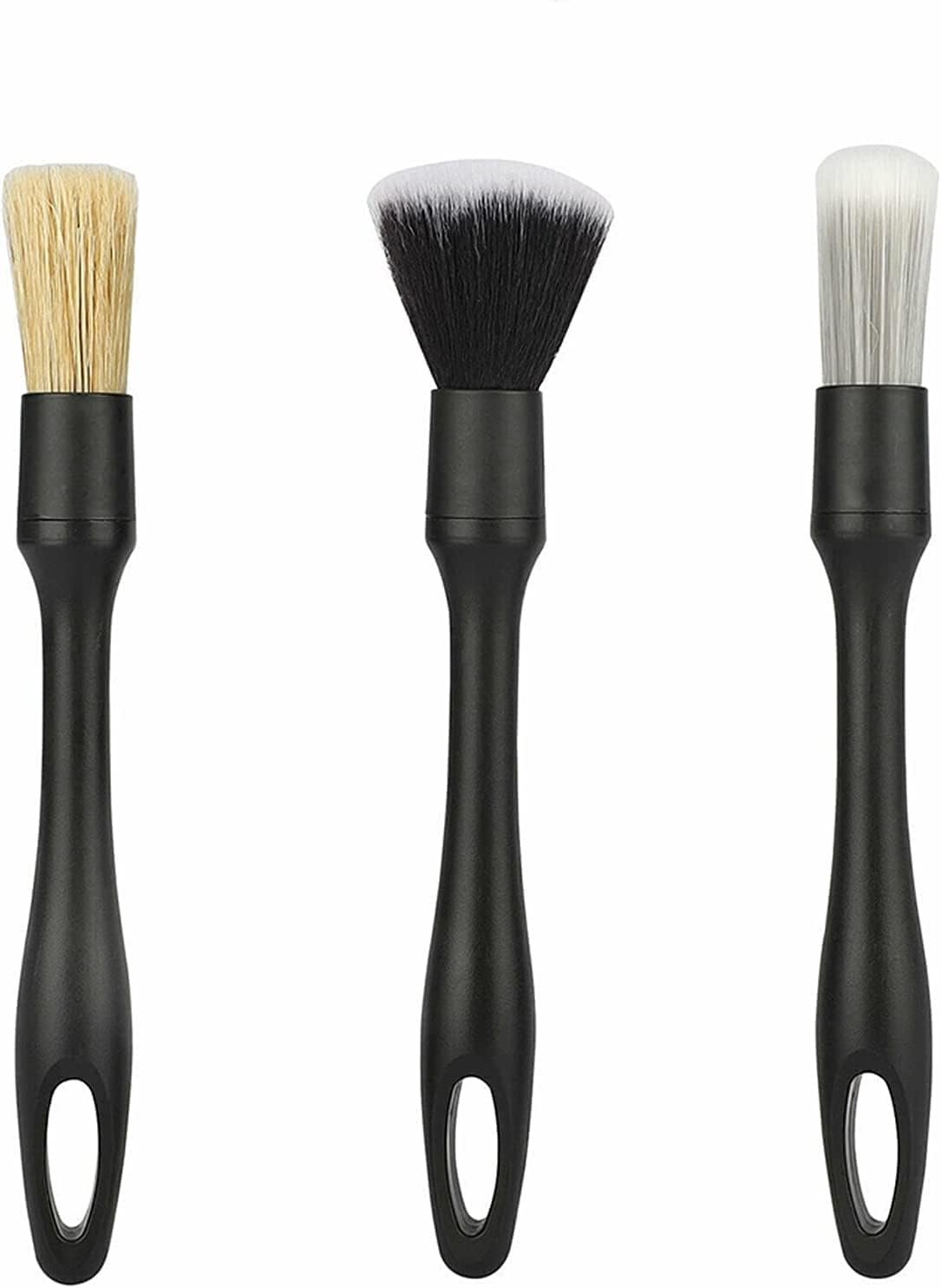 3PCS Car Detailing Brush Set, Auto Interior Exterior Cleaning Tool, Scratch-Free Vehicle Duster Sweeping Kit for Air Vents, Wheels, Dashboard, Universal for SUV, Truck, RV
