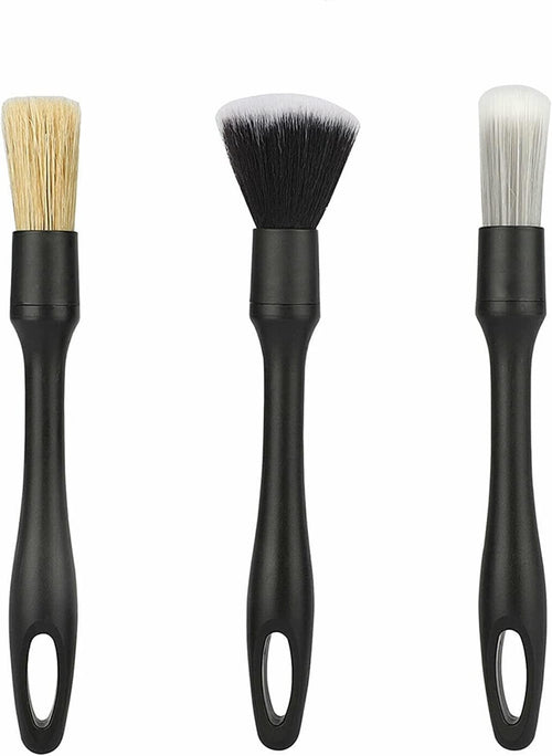 3PCS Car Detailing Brush Set, Auto Interior Exterior Cleaning Tool, Scratch-Free Vehicle Duster Sweeping Kit for Air Vents, Wheels, Dashboard, Universal for SUV, Truck, RV