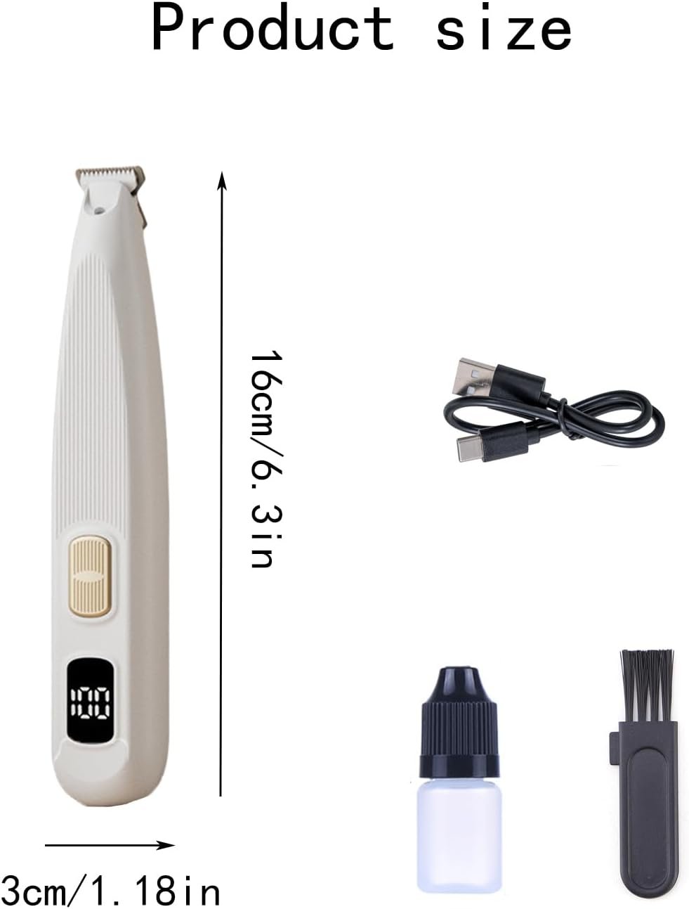 Lqucwepp Electric Pet Paws Trimmer with Light,Washable Dog/Cat Hair Clipper Low Noise Waterproof Trimmer Grooming Shaver Pet Razor for Pets, Eyes, Face, Ears, Paw