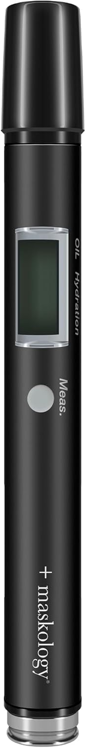 MASKOLOGY Skin Analyser | Skin Analysis Device | Facial Skin Hydration & Oil Analysis Test Pen | Digital Skin Detector Pen with LCD Display | Skin Care Device for Home
