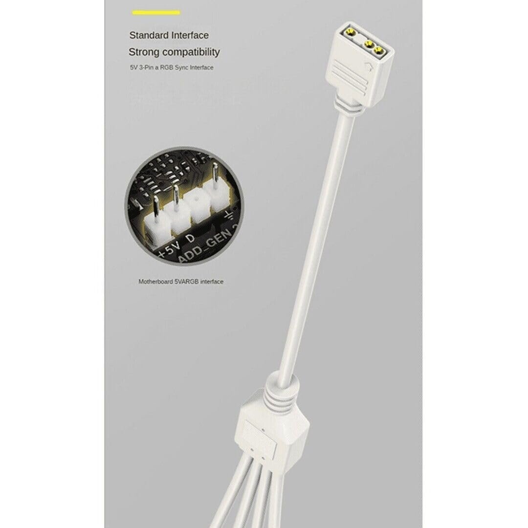 Coolmoon ARGB Splitter 5V 3 Pin Connector 1 to 4 (Black)