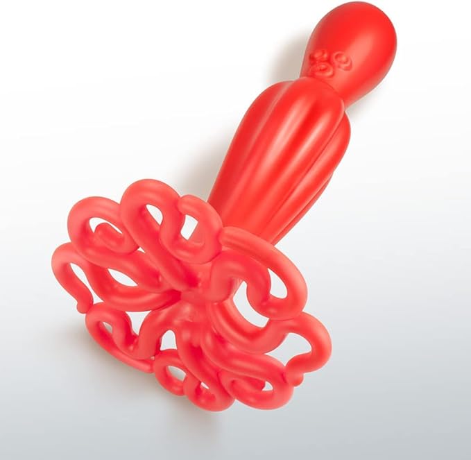 HOOBBE Red Kraken Octopus Themed Plastic Potato Masher For Making Mashed Potatoes, Avocado, Bean, Plantain, Baby Food, Soft Cooked Food and Fruit, Smasher Kitchen Tool to Mash, Fun Holiday Gift