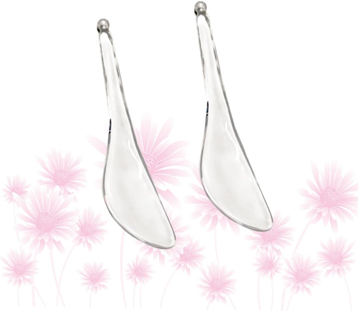 Ipetboom 2Pcs Crystal Scraping Massage Stick for Facial Tension Relief Smooth Fine Lines Reduce Dark Circles Traditional Massaging Board for Healthy Glow Natural Aging