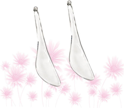 Ipetboom 2Pcs Crystal Scraping Massage Stick for Facial Tension Relief Smooth Fine Lines Reduce Dark Circles Traditional Massaging Board for Healthy Glow Natural Aging