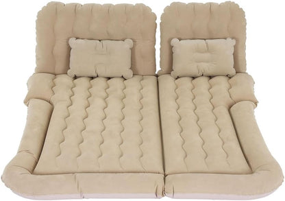 Weisshorn SUV Car Air Mattress, 175 x 130cm Inflatable Bed Folding Foldable Mattresses Back Seat, Portable Outdoor Camping Travel Chair with Carry Bag and 2 Pillows Beige