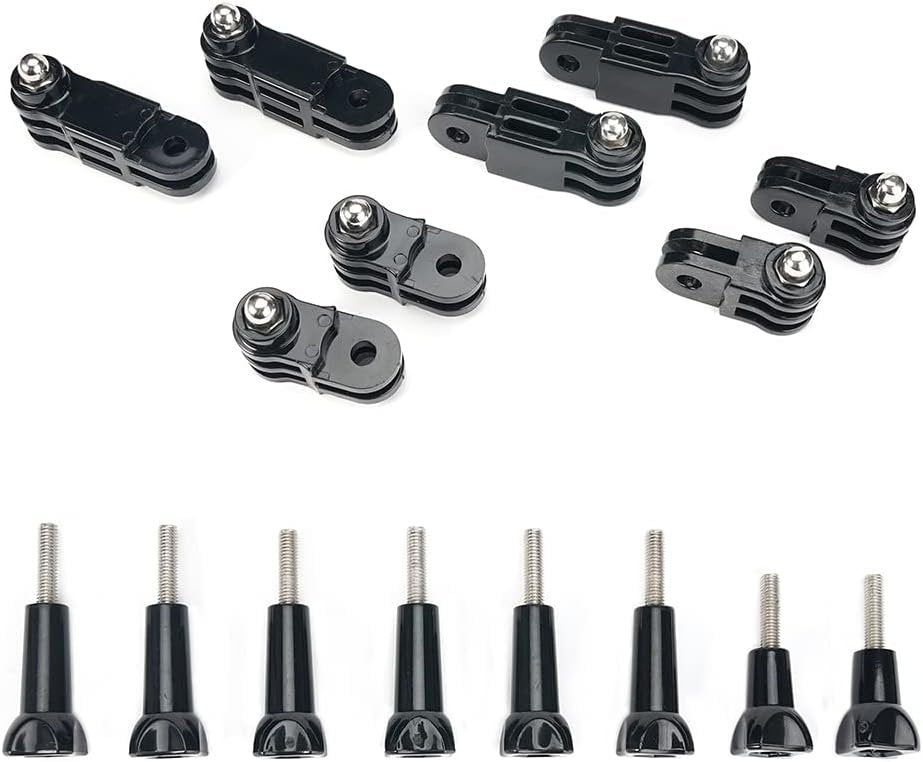16 Pieces Adjustable Swivel Action Camera Accessories Attachment for GoPro Hero 10, 9, 8, 7, 6, 5, Xiaomi, Fusion, DJI OSMO, SJCAM, GoPro Pole Mount Motorcycle Helmet