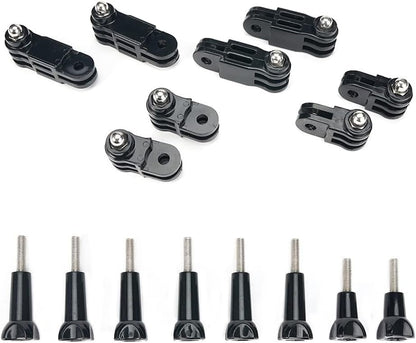 16 Pieces Adjustable Swivel Action Camera Accessories Attachment for GoPro Hero 10, 9, 8, 7, 6, 5, Xiaomi, Fusion, DJI OSMO, SJCAM, GoPro Pole Mount Motorcycle Helmet
