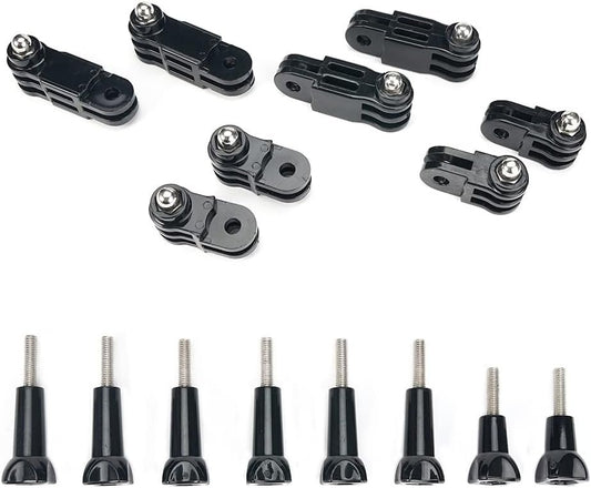 16 Pieces Adjustable Swivel Action Camera Accessories Attachment for GoPro Hero 10, 9, 8, 7, 6, 5, Xiaomi, Fusion, DJI OSMO, SJCAM, GoPro Pole Mount Motorcycle Helmet