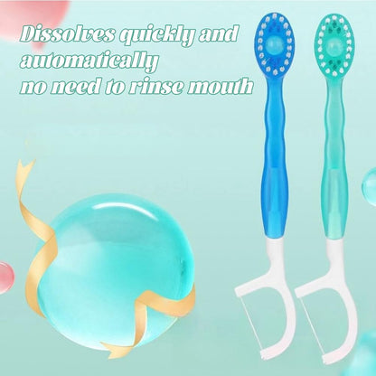 5 In 1 Mini Toothbrush & Floss & Tongue Scraper & Toothpick Set, 5 In 1 Toothbrush & Floss, All In One Oral Care On The Go, Individually Packed In Box, For Travel And Gatherings Daily Use (1pcs)