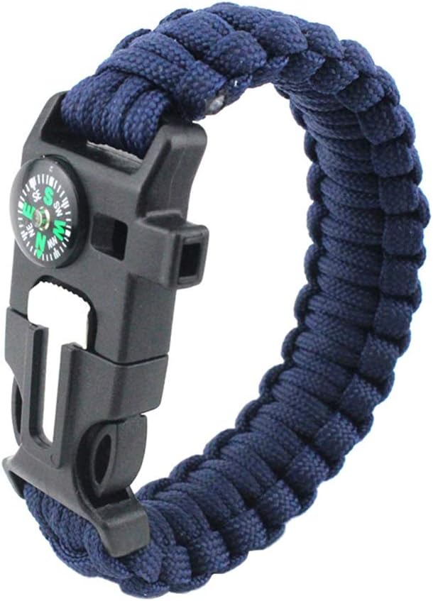 5 in 1 Survival Bracelet, New 7 Core Paracord Emergency Sports Wristband Gear Kit Waterproof Compass, Rescue Whistle, Fire Starter Multi-Tool Wilderness Adventure Accessories