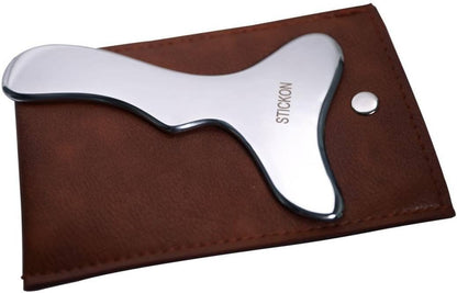STICKON Medical Grade Stainless Steel GuaSha Scraping Massage Tool -Stainless Steel Gua Sha Scraping Massage Tool for Soft Tissue Therapy and Reduce Back, Legs, Arms,Neck,Shoulder Muscle Pain (STICKON-w)