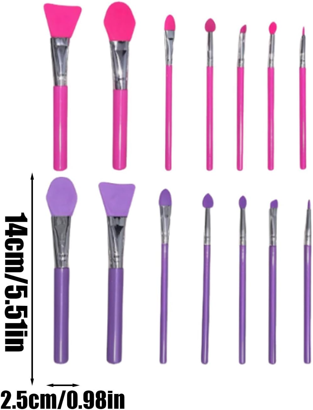 Silicone Makeup Brush, Lip Applicator Set, Eyeshadow Applying Kit, 5.51 Inches Versatile Cream Makeup Tool For Resin Epoxy Art Crafting And Beauty Accessories