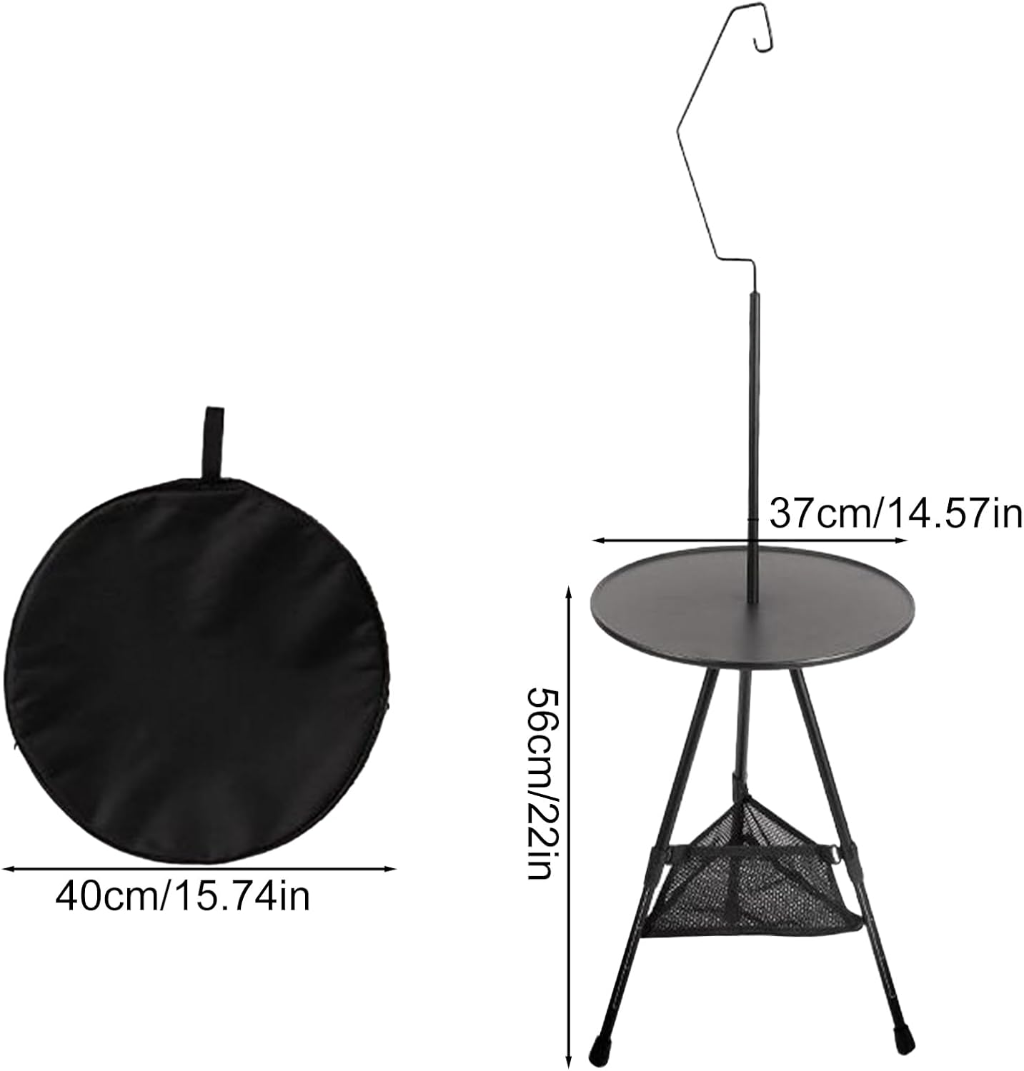 Generico Folding Camping Table, Outdoor Foldable Table, Lightweight Portable, Multi Function Gear, Adjustable Height for Laptop, Food, Drinks, Lamp, Hiking, Picnic, Travel, Backyard