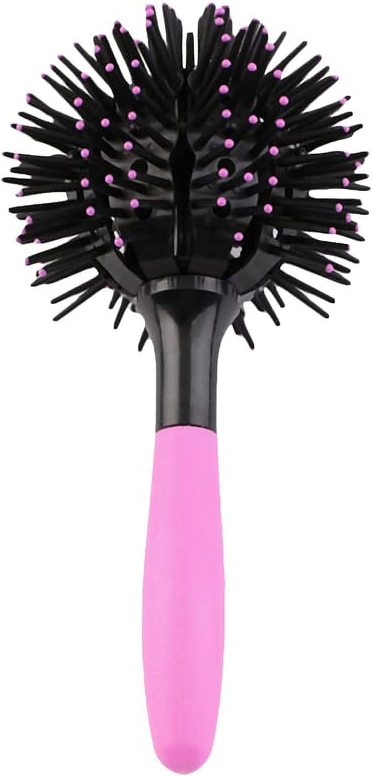 ANKROYU 3D Spherical Hair Curling Brush, 360° Styling Comb for Thick Curly Hair, Wet and Dry Hair Use, Detangling and Volumizing Brush