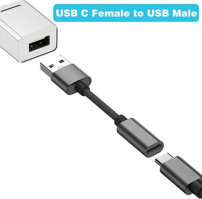 USB C Female to USB Male Adapter (2-Pack),Type C to USB A Charger Cable Adapter, Compatible with iPhone 16 15 15 Pro Max,iPad 2018,Samsung Galaxy Note 10 S22 S21 S20+ Plus Ultra,Google Pixel 4 3