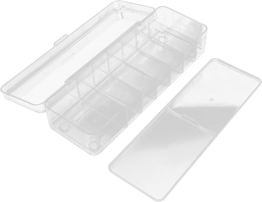 jojofuny Cord Organizer Storage Box with Lid Transparent Design for Desk Multi Partition for Cables Easy Access Dust Electronics Holder for Home and Office Organization
