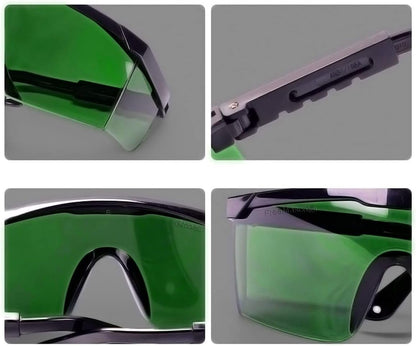 FreeMascot IPL 200nm-2000nm Laser Safety Glasses for Laser Hair Removal Treatment and Laser Cosmetology Operator Eye Protection with Case (Green)