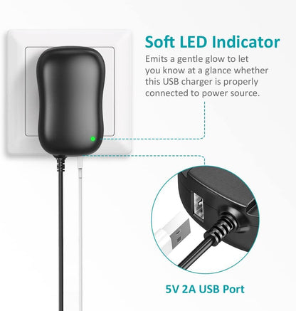 Basicvolt 45W 5V 6V 7.5V 9V 12V 13.5V 15V 3A Universal AC to DC Adapter Power Supply for Household Electronics LED Strip Light Tablet PC Scales Router Bluetooth Speaker CCTV Camera - 5V 2A USB