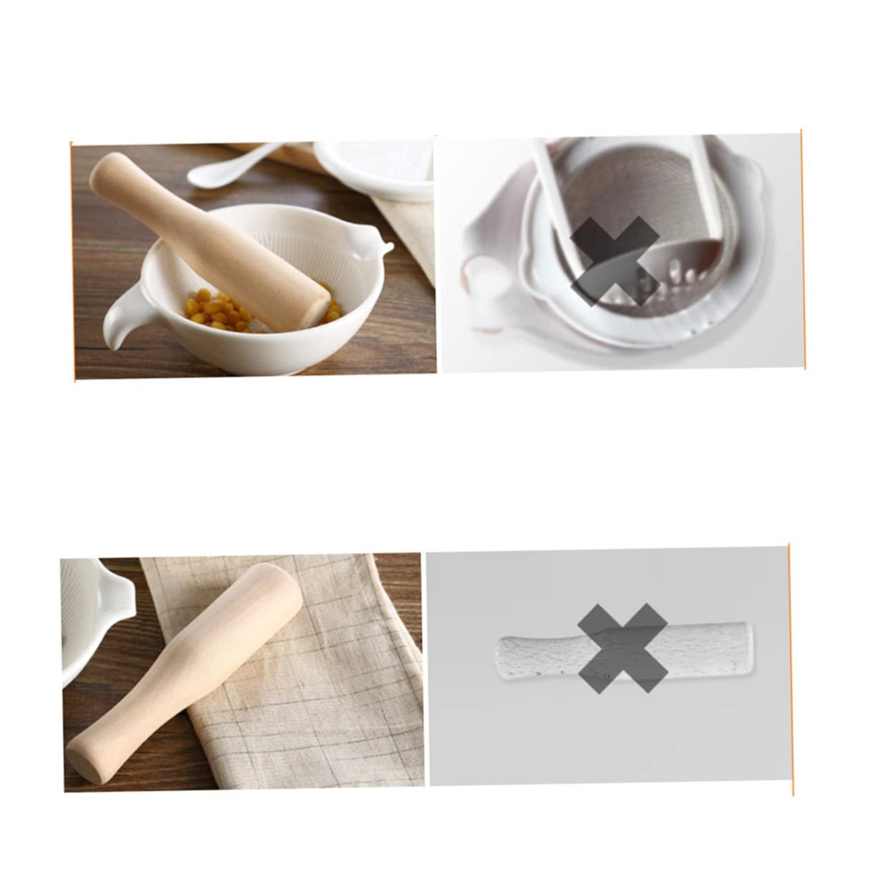 BESPORTBLE Wooden Sauerkraut Pounder and Pestle - Unfinished Wood Pounder for Crushing Garlic and Grinding in Home Kitchen - Essential Food Prep Gadget