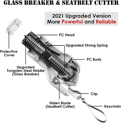 SEMTION Window Breaker Seat Belt Cutter 2 in 1 Car Glass Breaker Emergency Escape Tool (Upgraded Version) Pink-2Pcs