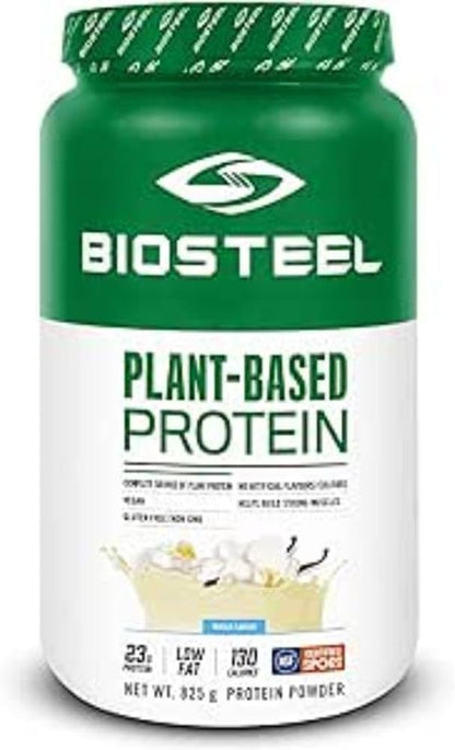 BioSteel Plant-Based Protein with Whole Grain Rice Protein, Pea Protein, and Hemp Protein, Chocolate, 825 Gram, vanilla