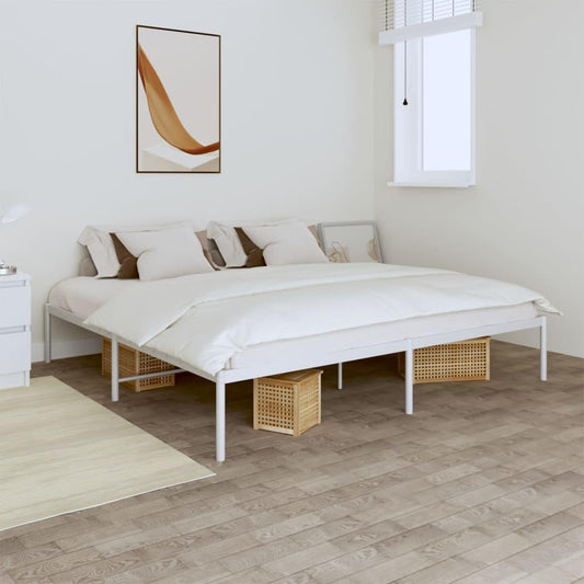 TALCUS Set di mobili - Struttura letto in metallo bianco 200x200 cm
