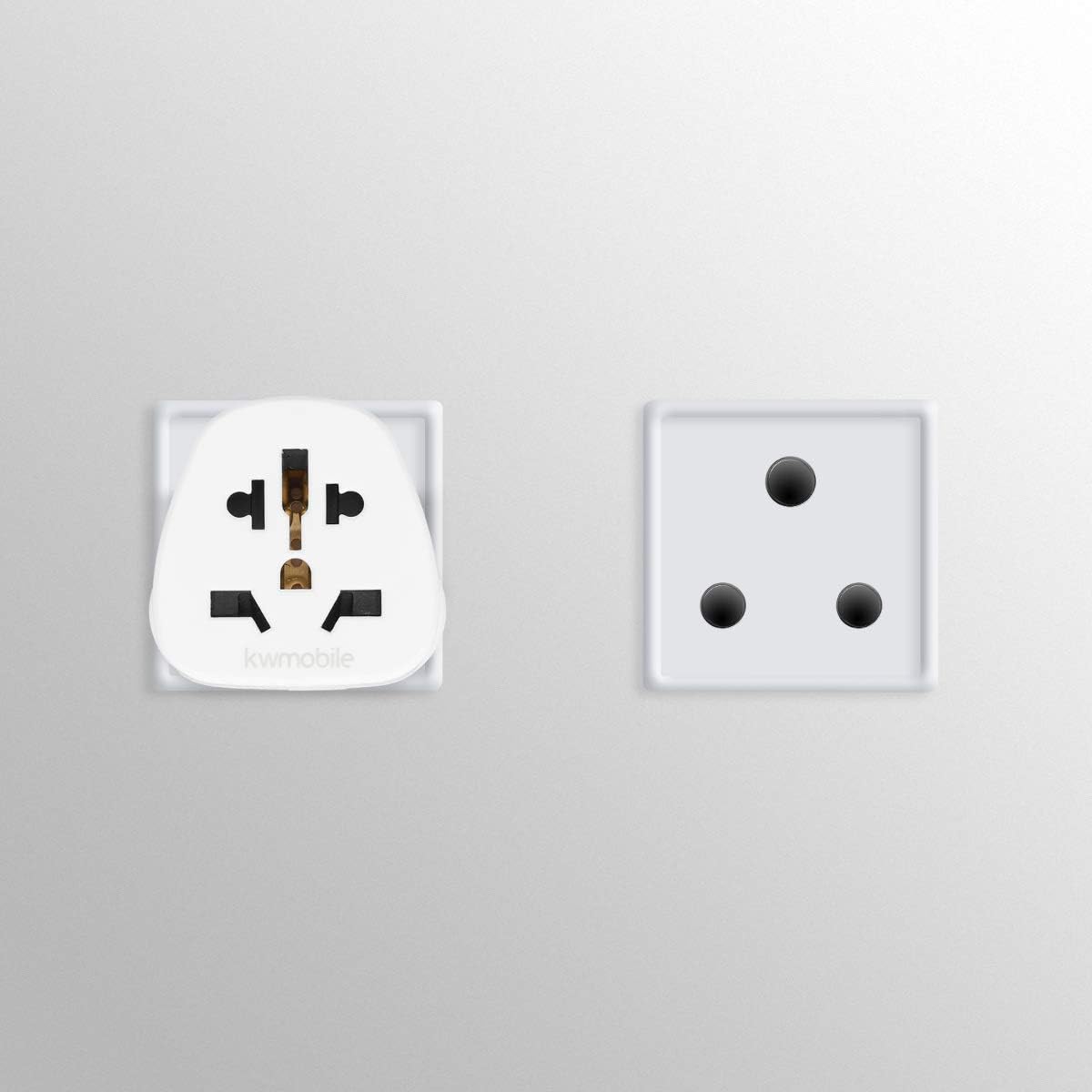 kwmobile 2x Travel Adapter South Africa - Type M Type M Socket Adapter South Africa Mozambique Leshoto Bhutan Namibia - White