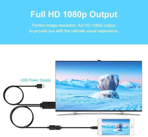 3 in 1 USB Female to HDMI Male HDTV Adapter, 1080P HD USB to HDMI Digital AV Adapter Cable for iOS Android Devices