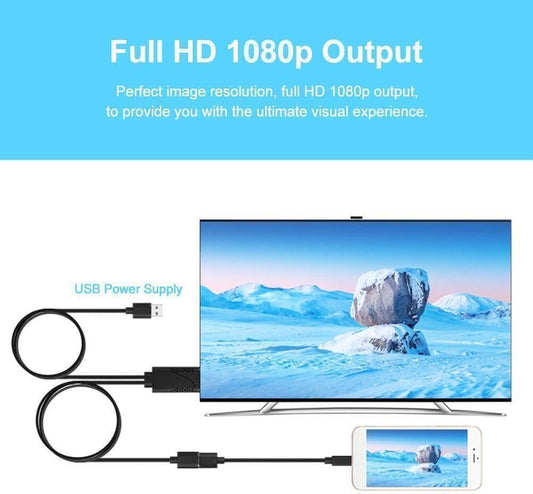 3 in 1 USB Female to HDMI Male HDTV Adapter, 1080P HD USB to HDMI Digital AV Adapter Cable for iOS Android Devices