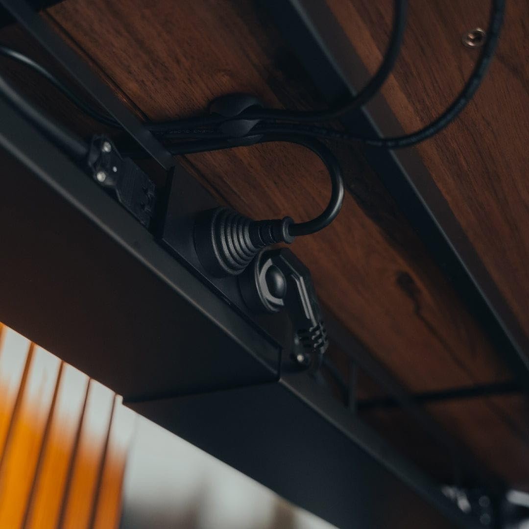Desky Integrated Cable & Data Channel â€“ Matte Black â€“ No Plugs â€“ Under Desk Cable Tray with Clean Routing and Steel Cover â€“ Perfect for Minimalist Office or Studio Workspaces