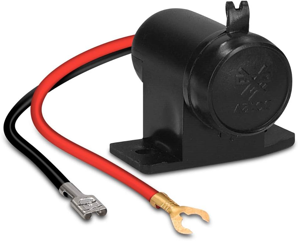 Navaris 12 V Waterproof Cigarette Lighter Socket – Cigarette Lighter Adapter for Car, Motorcycle, Truck, Boat – Car Charger Adapter