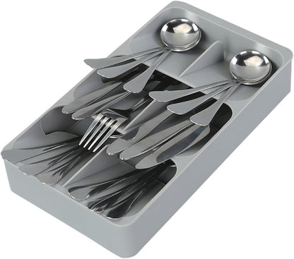 Mulikeer 6 Slot Silverware Cutlery Drawer Organizer, Kitchen Utensil Tray for Flatware, Cutlery, Spoons and Knives Storage Organization