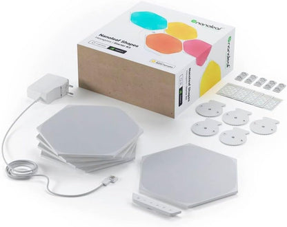 Nanoleaf Shapes Hexagon Starter Kit, 5 Bright Hexagons LED RGBW Smart – Modular Indoor Wall Light, 16M LED Lights WiFi Colours, Works with Alexa, Music Synchrony and Monitor, Deco and Gaming