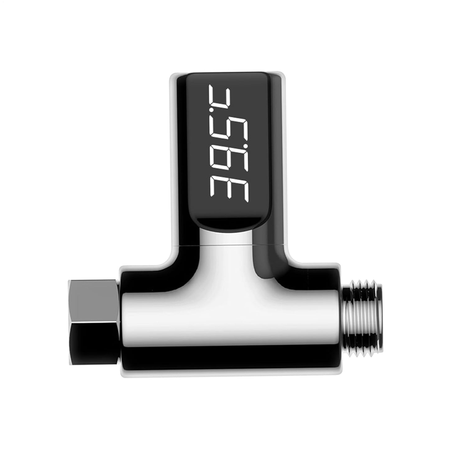 Shower Temperature Indicator, Led Digital Display, 3.19x3.17x1.18 Inches Compact Large Screen, Bath Temperature Monitor for Bathroom Safety Tool, Bathtub Use, Black