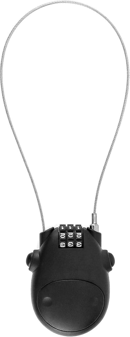 QWORKÂ® 3 Digit Combination Lock, Cable Lock, Security Password Lock, 77cm Retractable Cable for Luggage, Bike, Ski, Snowboard