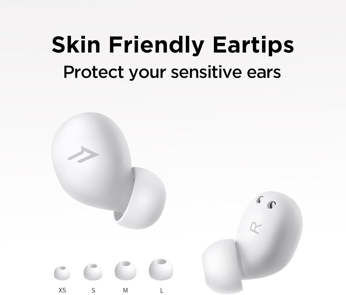 1MORE Mini Sleep Earbuds Headphones, Sleep Earbuds for Side Sleepers, Noise Blocking, Bluetooth 5.3, White Noise, Light and Comfortable Bluetooth Headphones, Invisible Sleeping Earbuds