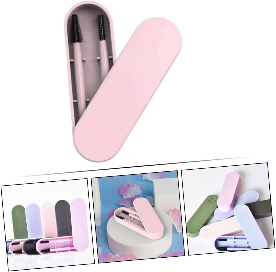 DEARMAMY 1Set Spazzole Silicone Per Sopracciglia e Pratici e Riutilizzabili Rosa Accessori Make Up Essenziali Per Look