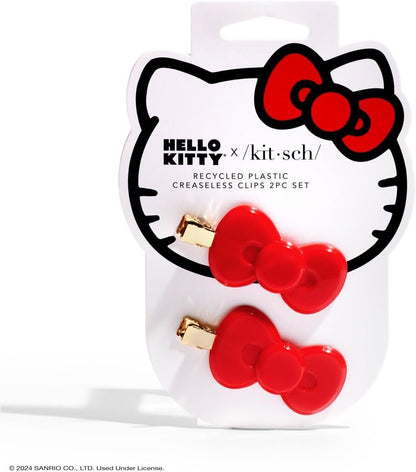 Hello Kitty x Kitsch Creaseless Hair Pins - No Crease Hair Clips for Makeup | No Bend Hair Clips for Styling | Stylish Makeup Hair Clips & Hair Styling Clips | Pin Curl Clips for Hair, 2pc Set