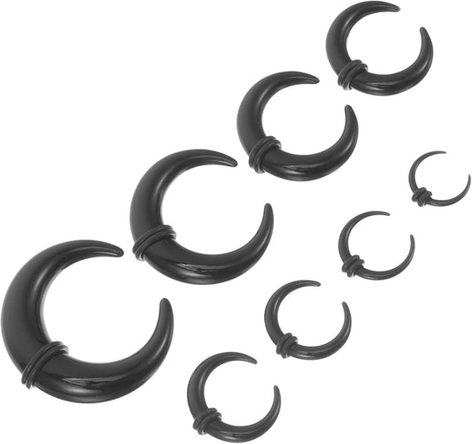 ANDRESLAD Health Safety Ear Piercing Tools 8pcs Acrylic Ear Expansions Set U-ring Ox Horn Shape Acrylic Tip