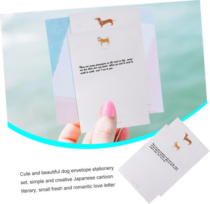 EXCEART Letter Stationery Paper 80pcs Random Cartoon Pets Pattern Dogs Writing Set Paper Note Pad