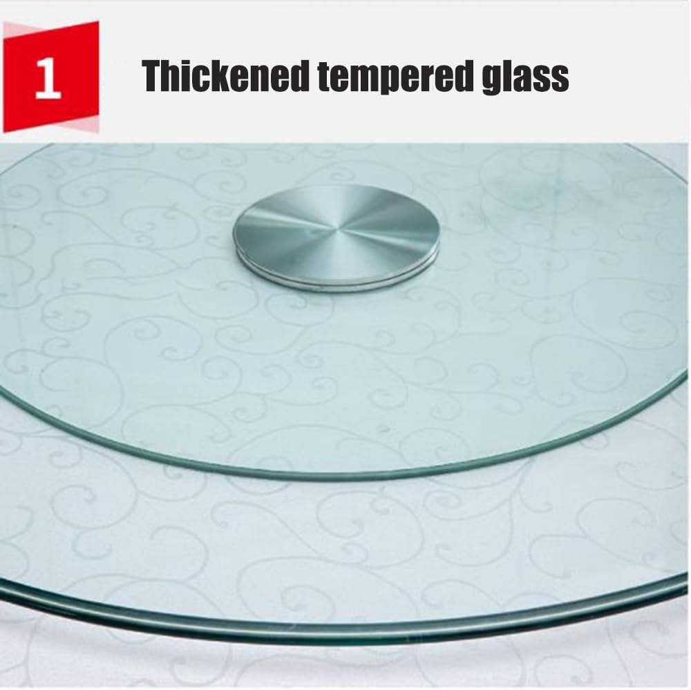 OPOLDBDMAC Tabletop Lazy Susan Turntable 28in 30in 36in 40in Round Serving Tray for Restaurant，Swivel Plate Tempered Glass Rotating Tray for Dining Table，Share Food(90cm-36inch)