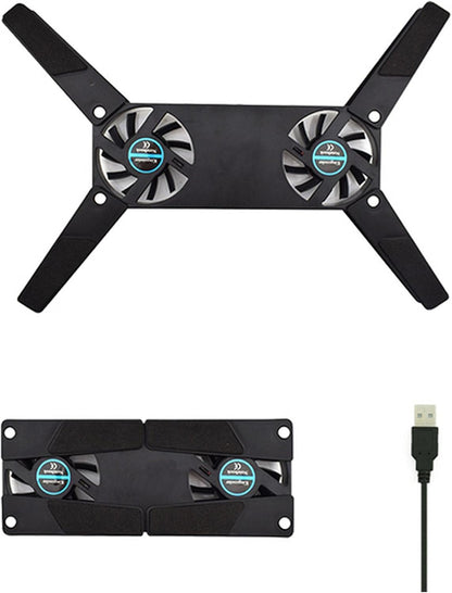 Laptop Cooler - Notebook Fan Stable Stand, Adjustable Height Laptop Stand | Quiet Height Adjustable Slim ful Cooling Pad for Computer Laptop Mouse Pad, Laptop Stand Holder Bed Sofa Office