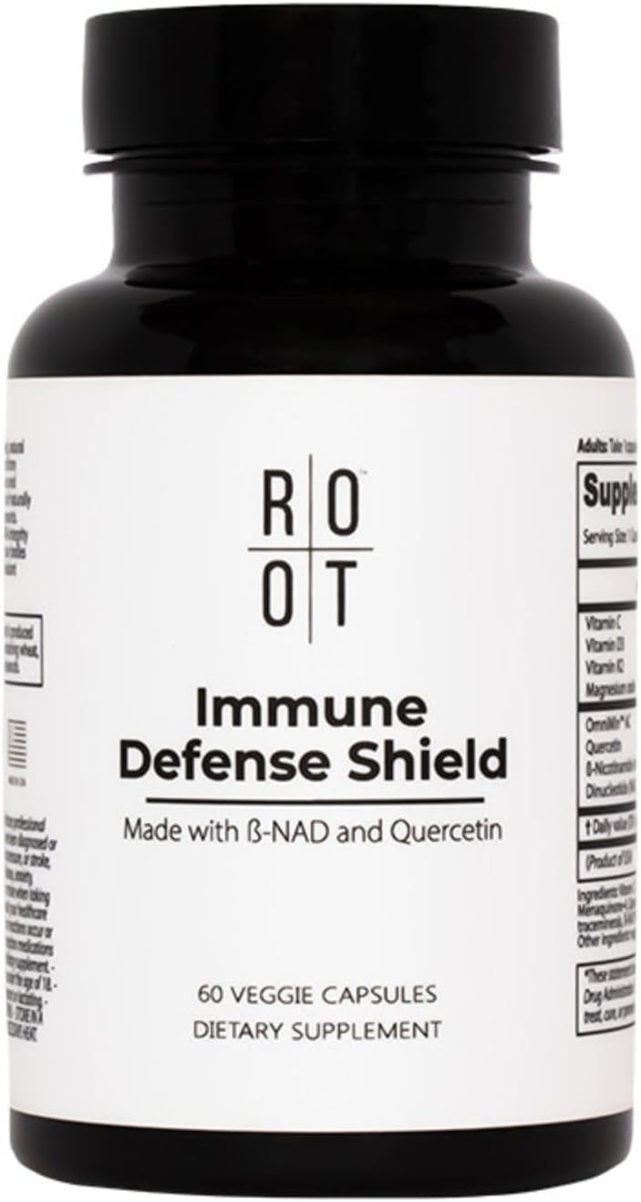 Wellness Immune Support Supplement | Having Vitamin D, Vitamin C, Vitamin K2, Minerals, Digestive Enzymes with Trace Elements from The Great Salt Lake and Flavonoid Quercetin, Nad Supplement 60/Bottle