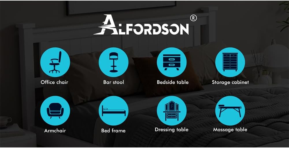ALFORDSON Bed Frame Queen Wooden Bed Base with Solid Wood Pine Timber Slats, Mattress Base Platform Support, White Bed Foundation with Storage Space, Arne Series Home Bedroom Furniture