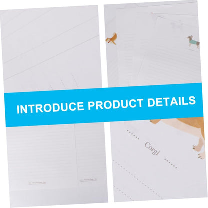 EXCEART Letter Stationery Paper 80pcs Random Cartoon Pets Pattern Dogs Writing Set Paper Note Pad