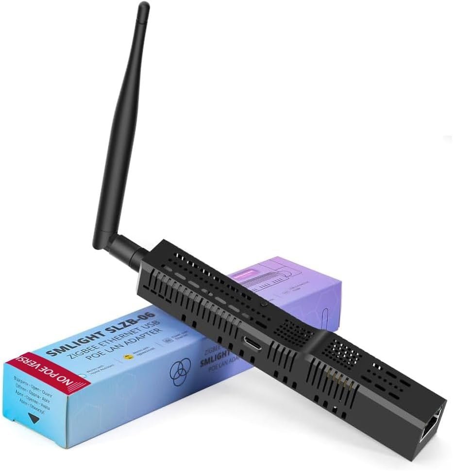 SMLIGHT SLZB-06 NoPOE â€“ A Zigbee 3.0 to Ethernet, USB, and WiFi Adapter, Works with Zigbee2MQTT, Home Assistant, ZHAï¼ˆNot Supporting POE Powerï¼‰